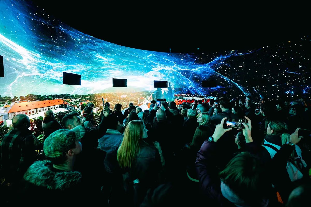 Nivea Planetarium, audience under an immersive dome projection